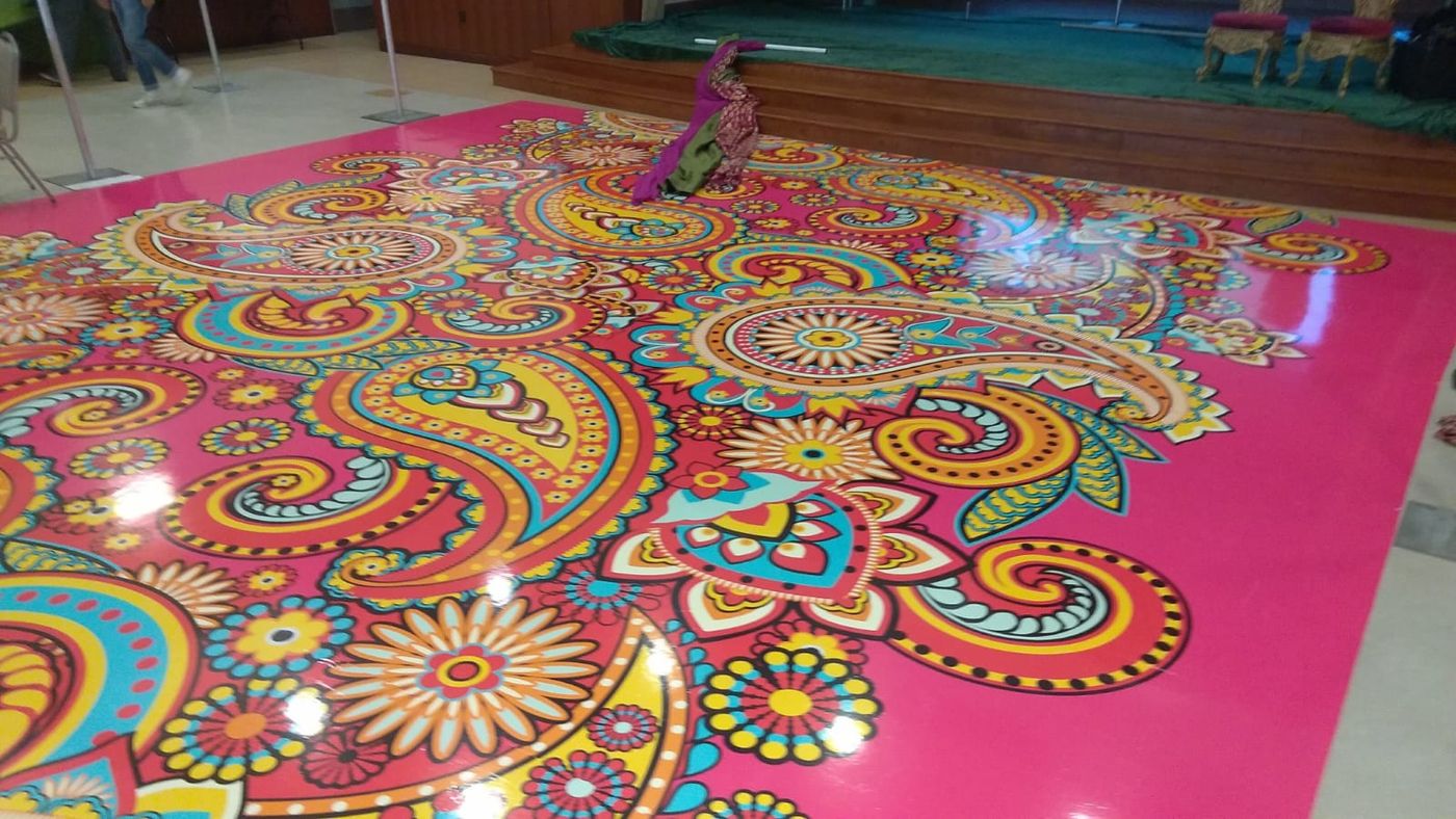 Custom paisley printed vinyl dance floor